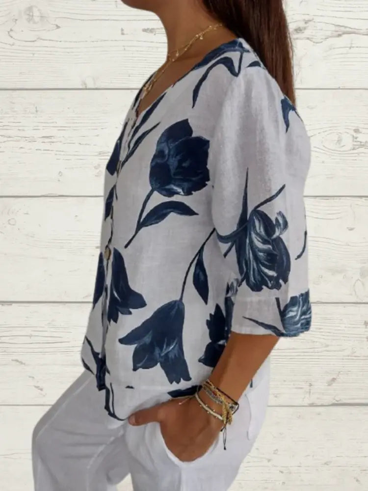 Millie | Sommer Blume Eleganz Bluse